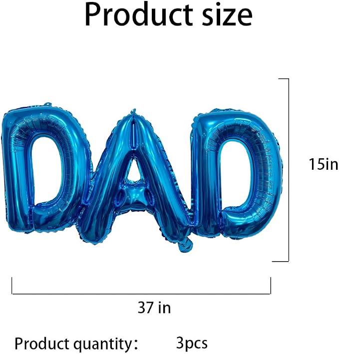 Blue Dad Balloons Letter Balloon Father's Day Balloon Conjoined Dad Foil - Image 2