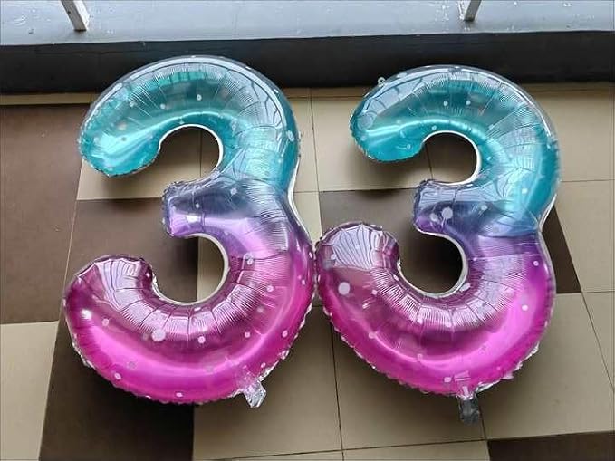6 Balloon - Starry Sky Birthday Number Balloons, 40 Inch Party Decorations | - Image 3