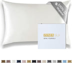 ZIMASILK 22 Momme Silk Pillowcase for Hair and Skin - 100% Pure Mulberry Silk with Hidden Zipper, Grade 6A Luxury Pillow Case for Women, Soft & Durable, Gift Box (Queen 20''x30''Ivory)