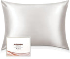 Adubor 100% Silk Pillowcase - Mulberry Silk Pillow Cases, 23 Momme 6A Grade Fibers, Silk Pillow Case for Hair and Skin Health, with Hidden Zipper (Queen 20''x30'', Lvory White, 1PC)