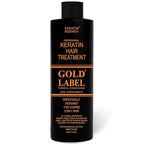 Gold Label Brazilian Keratin Hair Treatment Straightening works on All Hair Types Incl Coarse Thick Dry Frizzy Curly Bleached Dominican Brazilian Indian Strong formula Hair 240ml