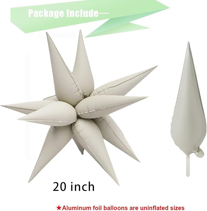 50pcs Matte White Sand 20' Water Drop Foil Cone Mylar Balloons Matte White Sand - Image 2