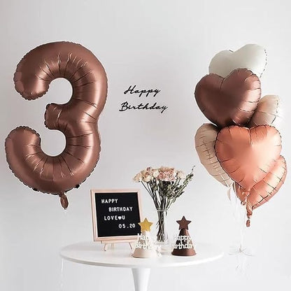 Number Balloons 40 Inch Coffee 3 Balloon - Image 2