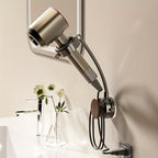Damage-Free Hair Dryer Holder Wall Mounted - No Drilling Suction Cup Organizer for Bathroom, Universal Fit for Most Blow Dryers