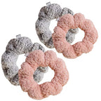 VOLO Hair Drying Scrunchie | Hair Scrunchies for Women | Ultra Soft, Thick, Anti Frizz, Breakage Free, Absorbent, & Gentle Ties that Decrease Dry Time | Microfiber | Luna Gray & Cloud Pink 4PK