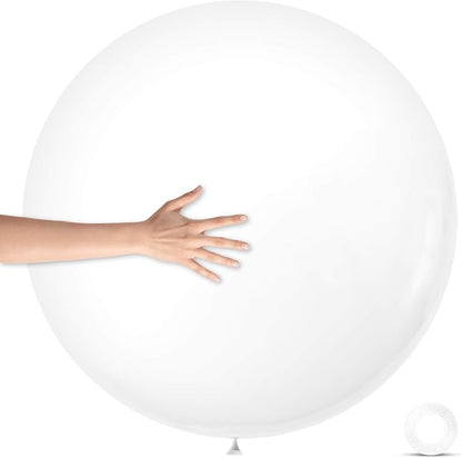 5Pcs White Big Balloons 36 Inch, Round Large Latex Party Balloons by Qikoolaa
