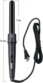 3 in 1 Curling Iron, Curler Wand Set with 3 Interchangeable Ceramic Curling Barrel(0.35”-1.25”), Instant Heat Up, Dual Voltage Hair Curler Beach Waves, Include Glove