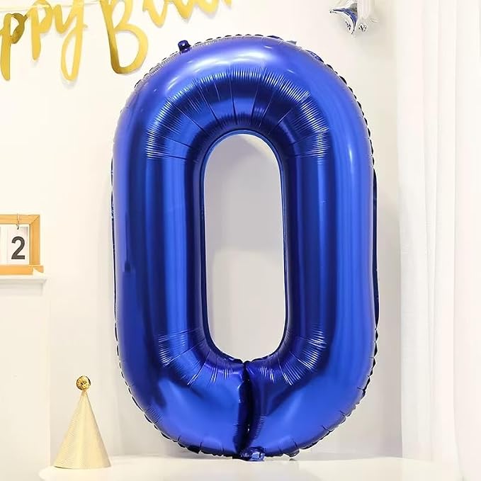 40 inch Navy Blue Number Balloon Dark Blue 0 Balloons Giant Foil Helium - Image 5