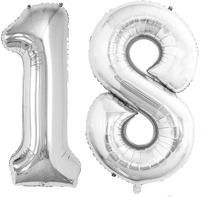 Number 18 Balloons for 18th Birthday Sweet 18 Party Decorations, 42 Inch Jumbo by GOER