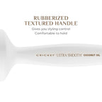 Cricket Ultra Smooth Coconut Thermal Hair Brush – 2” Ceramic Barrel, Coconut Oil and Keratin-Infused, Anti-Static Heat-Resistant Bristles, Textured Handle for Styling All Hair Types