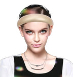 Gold Wide Headband for Women Soft Leather Padded Headband Fashion Dressy Head Band High Elastic Comfortable Hairband Hair Accessories for Womens Hair