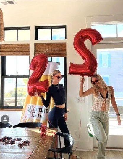 Red Number 2 Balloon 40 inch, Balloon numbers party supplies, deco photo shoot - Image 7