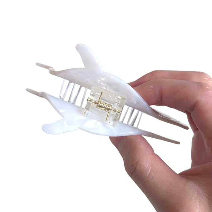 Novelty White Whale Hair Clips,Cute Acetate Hair Clip,Big Claw Clips for Women