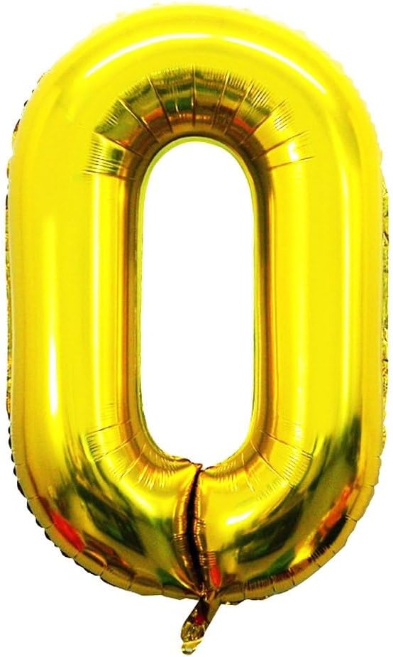 2 Pcs 42 Inch Gold Foil Balloons Number 0 - Image 4