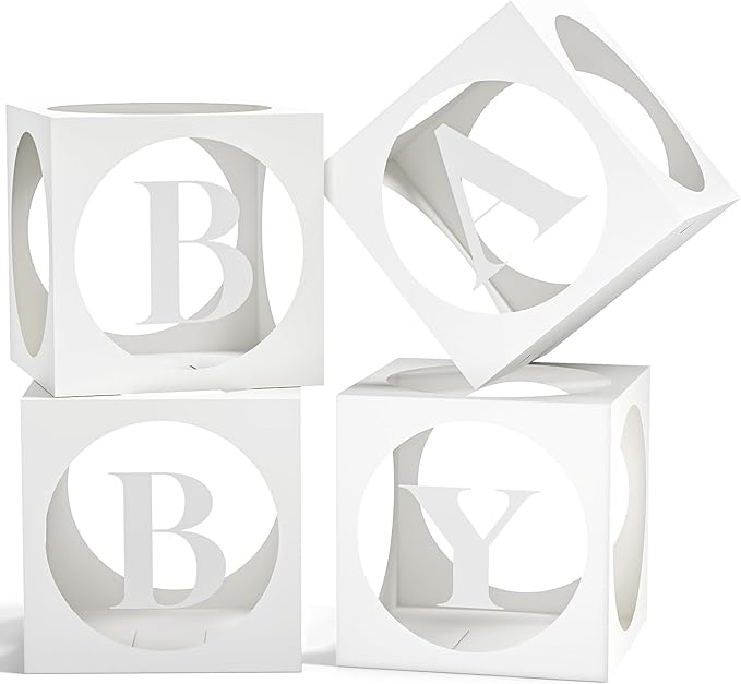 Baby Boxes with Letters for Baby Shower, Baby Shower Decorations Blocks and by RYDDOY
