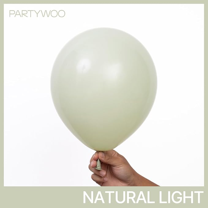 PartyWoo Sage Green Balloons 50pcs Boho Dusty Olive Green Color | 12 Inch - Image 3