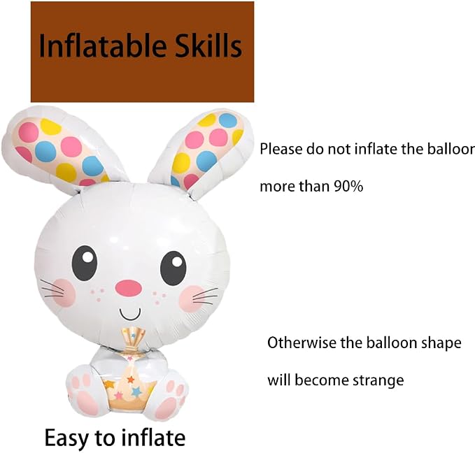 Bunny Balloons Colorful Rabbit Foil Balloon Easter Balloons - Image 5