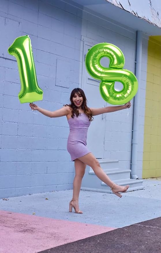 1 Balloon Number 40 Inch Light Green Balloons - Image 2