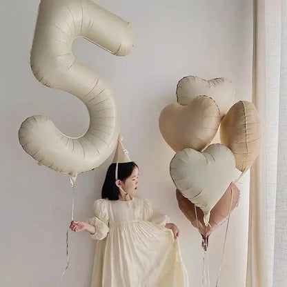 3 Number Balloons Cream 40 Inch Foil Balloon - Image 2