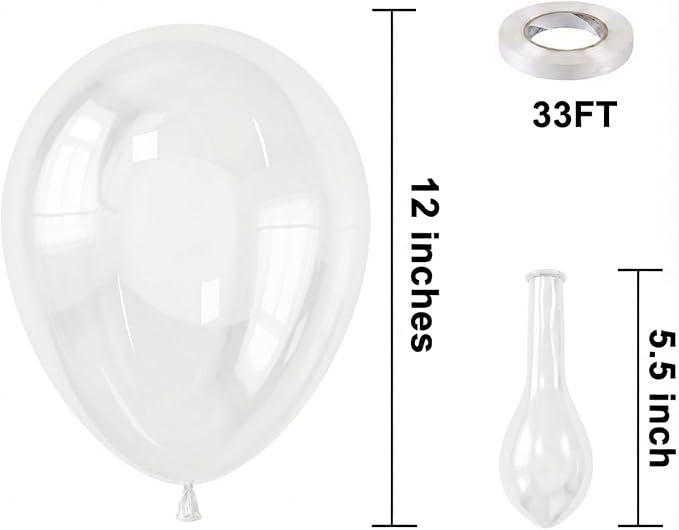 KBZVNAF Clear Latex Party Balloons 50 Pack 12 inch | Transparent Helium Balloons - Image 2