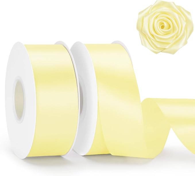 KINGLAKE Light Yellow Satin Ribbon by KINGLAKE