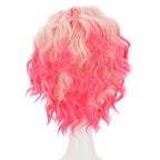 IMSTYLE Pink Blonde Lace Front Wigs Short Bob Wavy Wigs Synthetic Hair Wig Free Part with Natural Hairline Shoulder Length for Women (Blonde Pink)