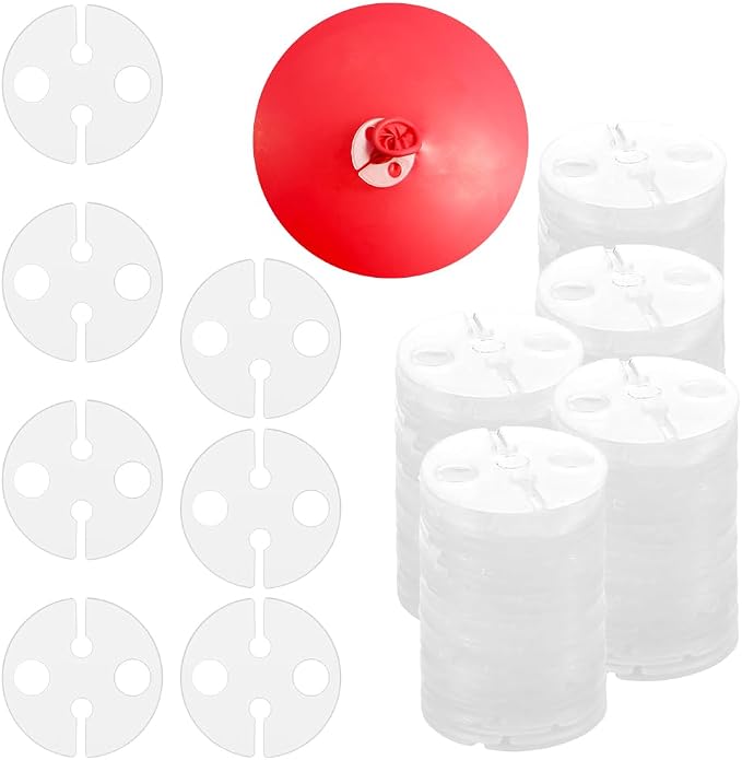 CRASPIRE 200Pcs Clear Balloon Sealer Clips Plastic Transparent Round Balloons by CRASPIRE