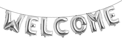 16 inch multicolor Welcome Balloon Banner Balloons Foil Letter Balloon by RUIANSI