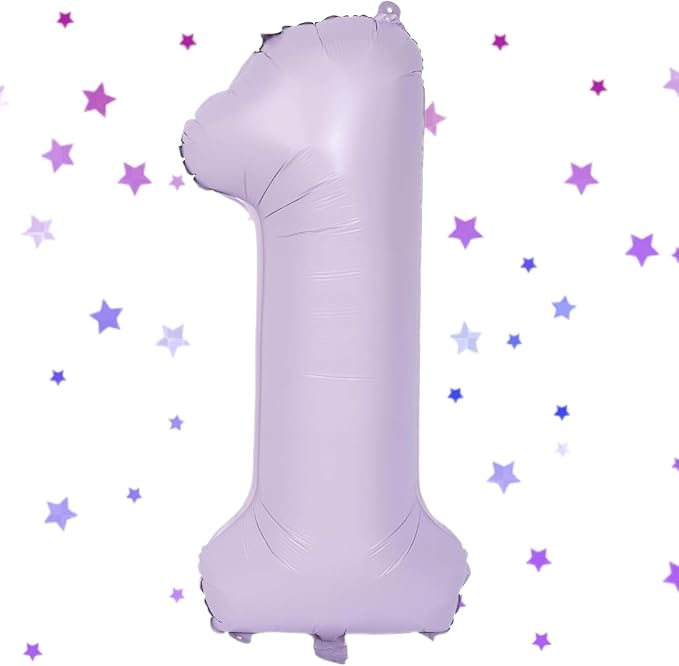 40 Inch Purple Number Balloons Light Purple 1 Balloon Matte Purple Birthday by Yeodong