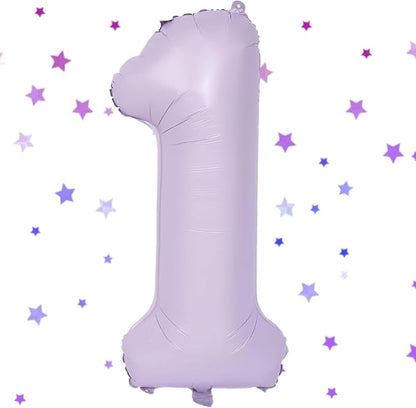 40 Inch Purple Number Balloons Light Purple 1 Balloon Matte Purple Birthday by Yeodong