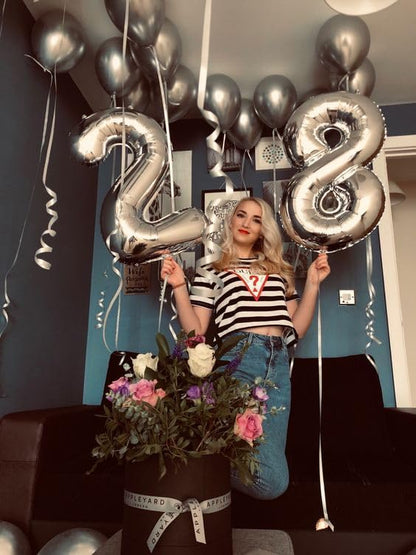 Silver Number 8 Balloon 40 Inch, 8th Birthday Party Decorations Men Women | - Image 7