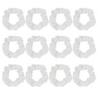 Cotton Hair Scrunchies Single Jersey Solid Color Ponytail Holders Elastic Hair Ties for Women Accessories (Off-white)