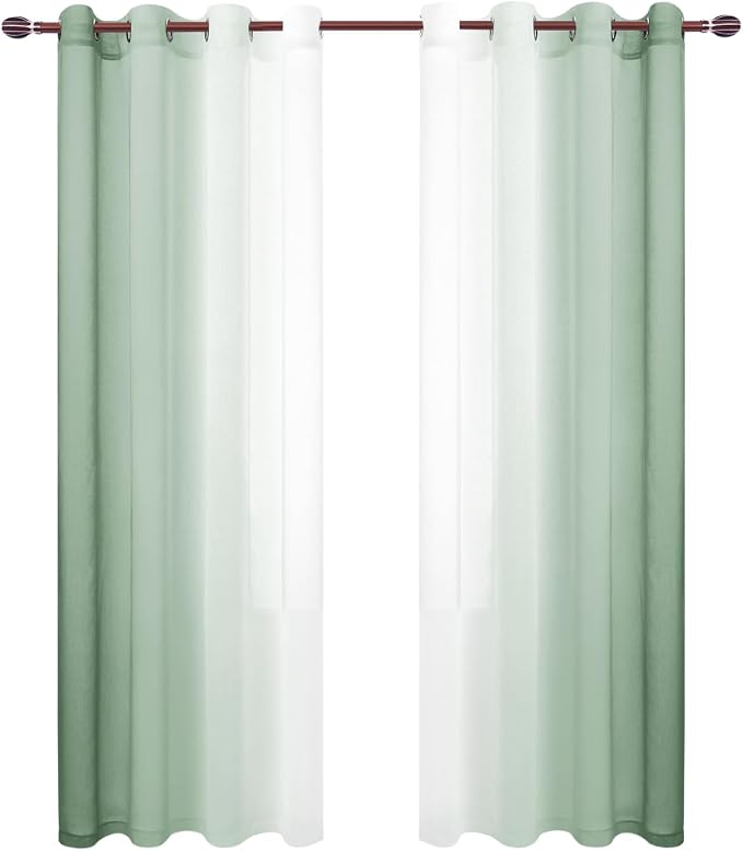 DWCN Ombre Faux Linen Sheer Curtains - Image 8