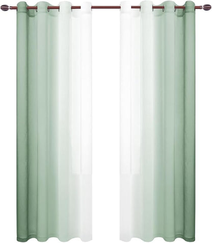 DWCN Ombre Faux Linen Sheer Curtains - Image 8