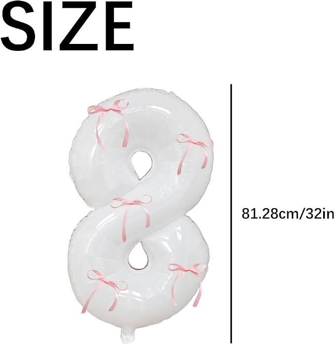 32 Inch White Number Foil Balloon - Image 4