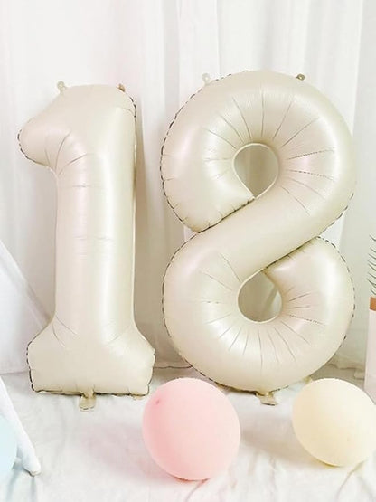 7 Balloon Number 40 Inch Cream Balloons - Image 4
