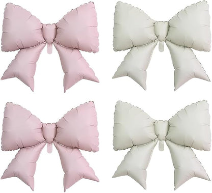 4pcs Jumbo Oversized Ribbon Balloons Coquette Bow Balloons Bow Party Coquette by Unknown