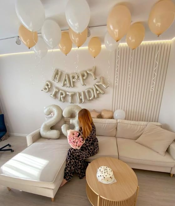 40 Inch Cream White Large Number 4 Birthday Balloon, Giant Number Four 14 24 34 - Image 6