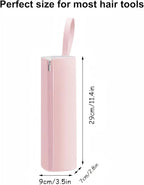BUBM Hot Iron Holder & Mat, Heat Resistant Hair Tools Travel Bag Portable Organizer Cover Pouch for Curling Irons, Flat Irons, Hair Straightener and Styling (Pink)