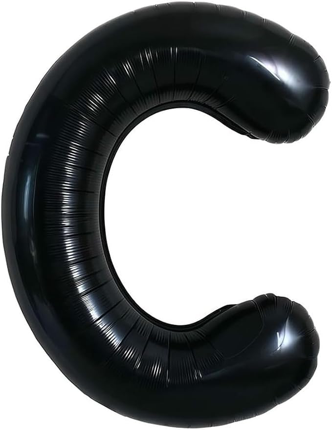 40 Inch Black Letter C Foil Balloon, Large Jumbo Mylar Helium Alphabet Balloon - Image 2