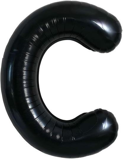 40 Inch Black Letter C Foil Balloon, Large Jumbo Mylar Helium Alphabet Balloon - Image 2