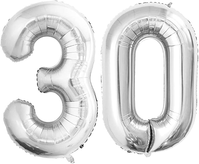 Number 30 Balloons for 30th Birthday Party Decorations, 42 Inch Jumbo Foil by GOER