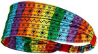 Rainbow Headband for Women Non Slip Elastic Sweat Hairbands Fashion Sports Hair Bands Soft Cloth Fabric Stretchy Headband for Running Workout Yoga
