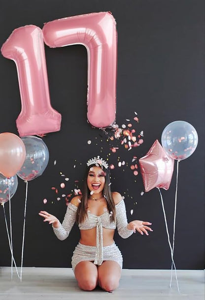 Number Balloons 17 Balloon Pink - Image 5