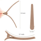 YISSION 12 PCS No Crease Duck Billed Hair Clips for Styling Sectioning, 3.1 Inch Matte Alligator Hair Barrettes Khaki for Women Girls