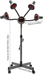 Perm Steamer, 5 Head Infrared Heater with Rolling Base - 750W Hair Drying and Perming Machine, Adjustable Height