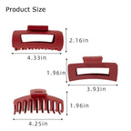 Soft Silicone Hair Clips: 9 Pcs Flexible Bendable Claw Clips For Women/Girl，matte hair clips for thick/thin