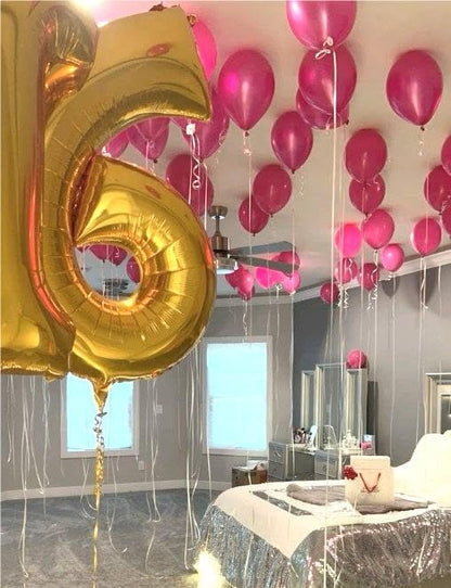 Gold Number 6 Balloon 40 inch, Balloon numbers party supplies, deco photo shoot - Image 9