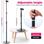 Hands-Free Hair Dryer Stand Holder with Strong Suction Base-63in/160cm Height Adjustable Floor Blower Stand Holder, 180 Degrees Rotatable Larger Clamp Countertop Blow Dryer Stand for Salons or Home Use