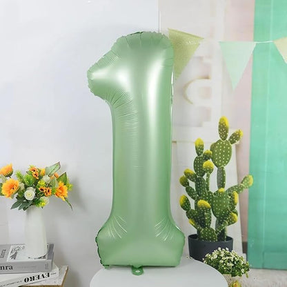 1 Balloon Number 40 Inch Olive Green Balloons - Image 2